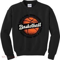 Just A Girl Who Loves Basketball Kids Sweatshirt thumb 0