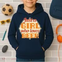 Just A Girl Who Loves Beer Kids Hoodie thumb 2