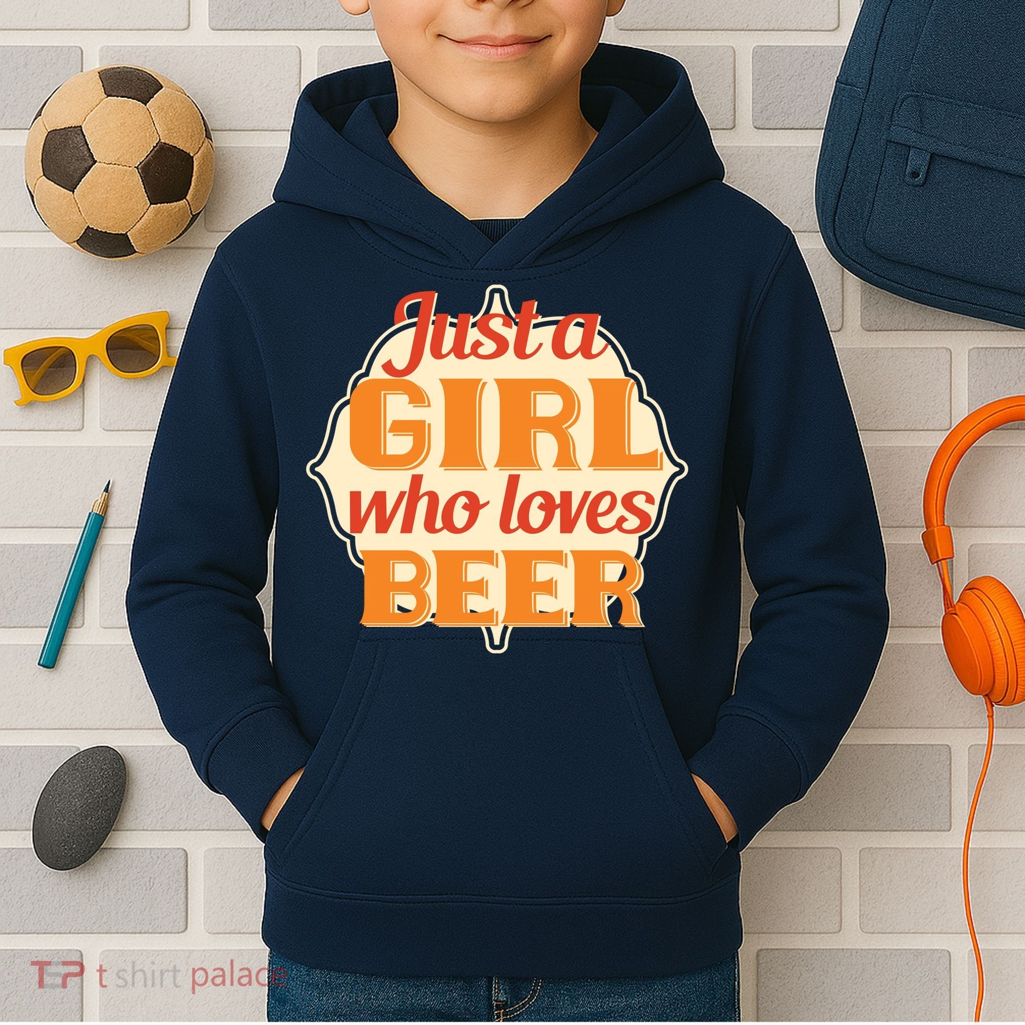 Just A Girl Who Loves Beer Kids Hoodie