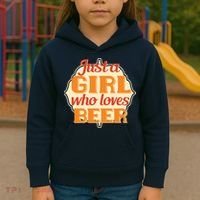 Just A Girl Who Loves Beer Kids Hoodie thumb 3
