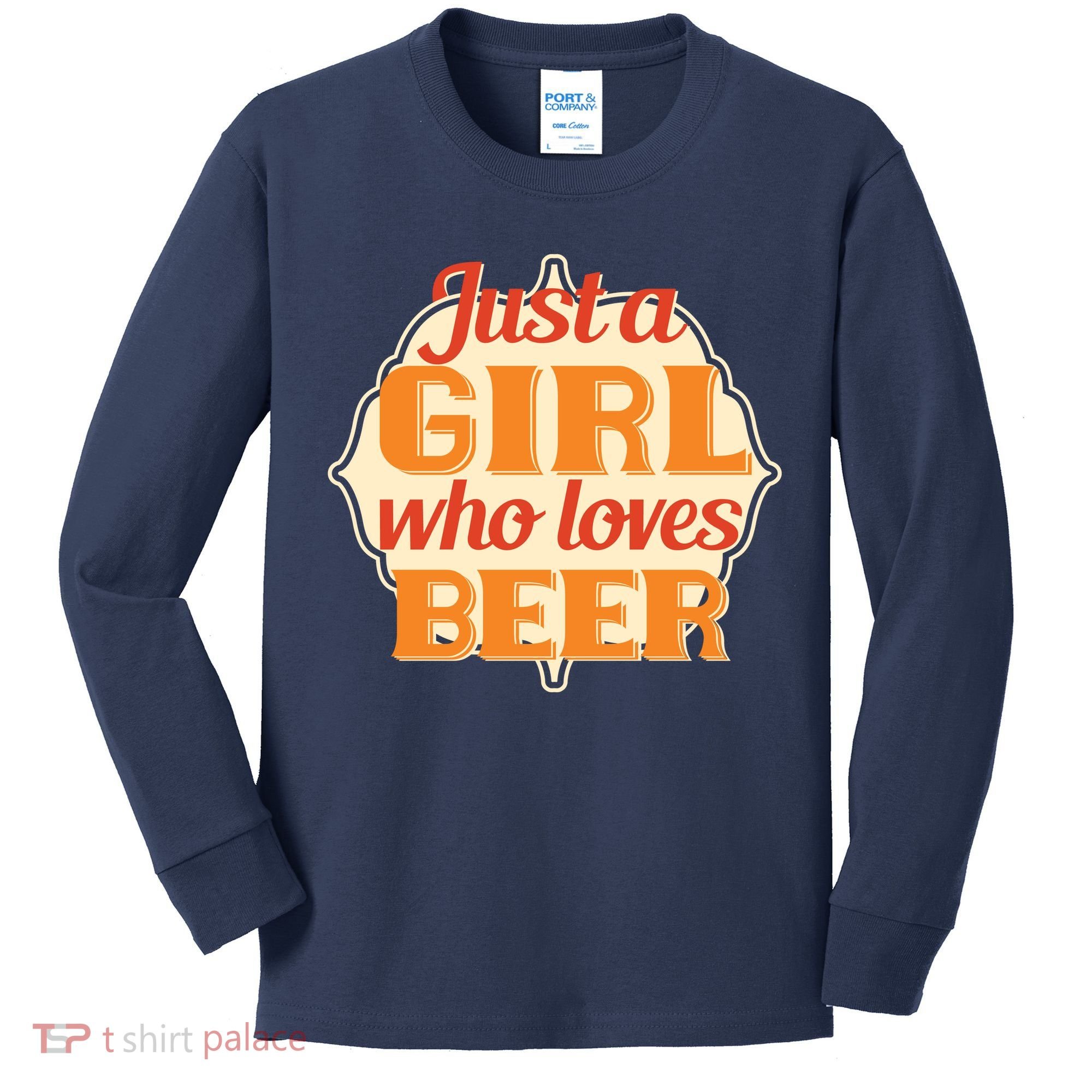 Just A Girl Who Loves Beer Kids Long Sleeve Shirt