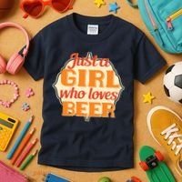Just A Girl Who Loves Beer Kids T-Shirt thumb 3