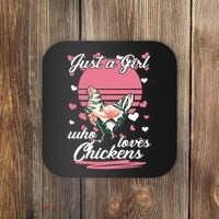 Just A Girl Who Loves Chickens Coaster thumb 0