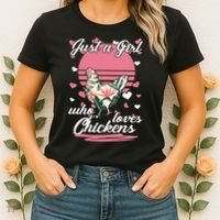 Just A Girl Who Loves Chickens Women's T-Shirt thumb 2