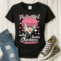 Just A Girl Who Loves Chickens Women's T-Shirt thumb 3