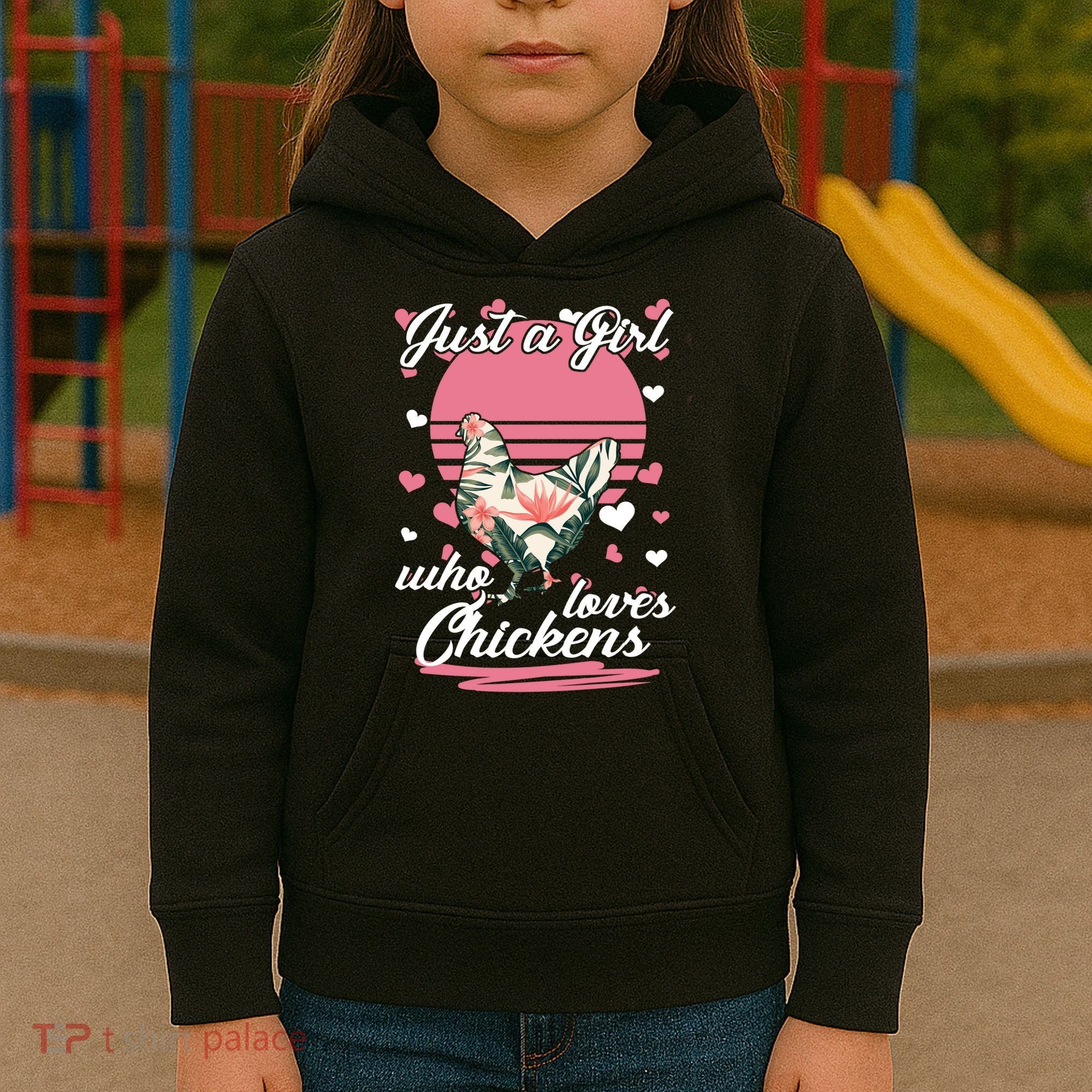 Just A Girl Who Loves Chickens Kids Hoodie