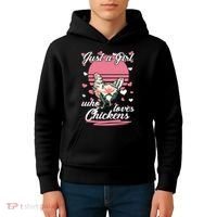 Just A Girl Who Loves Chickens Kids Hoodie thumb 4