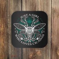 Just A Girl Who Loves Cicadas Coaster thumb 0