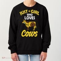 Just A Girl Who loves Cows Flowers Women's Sweatshirt thumb 0