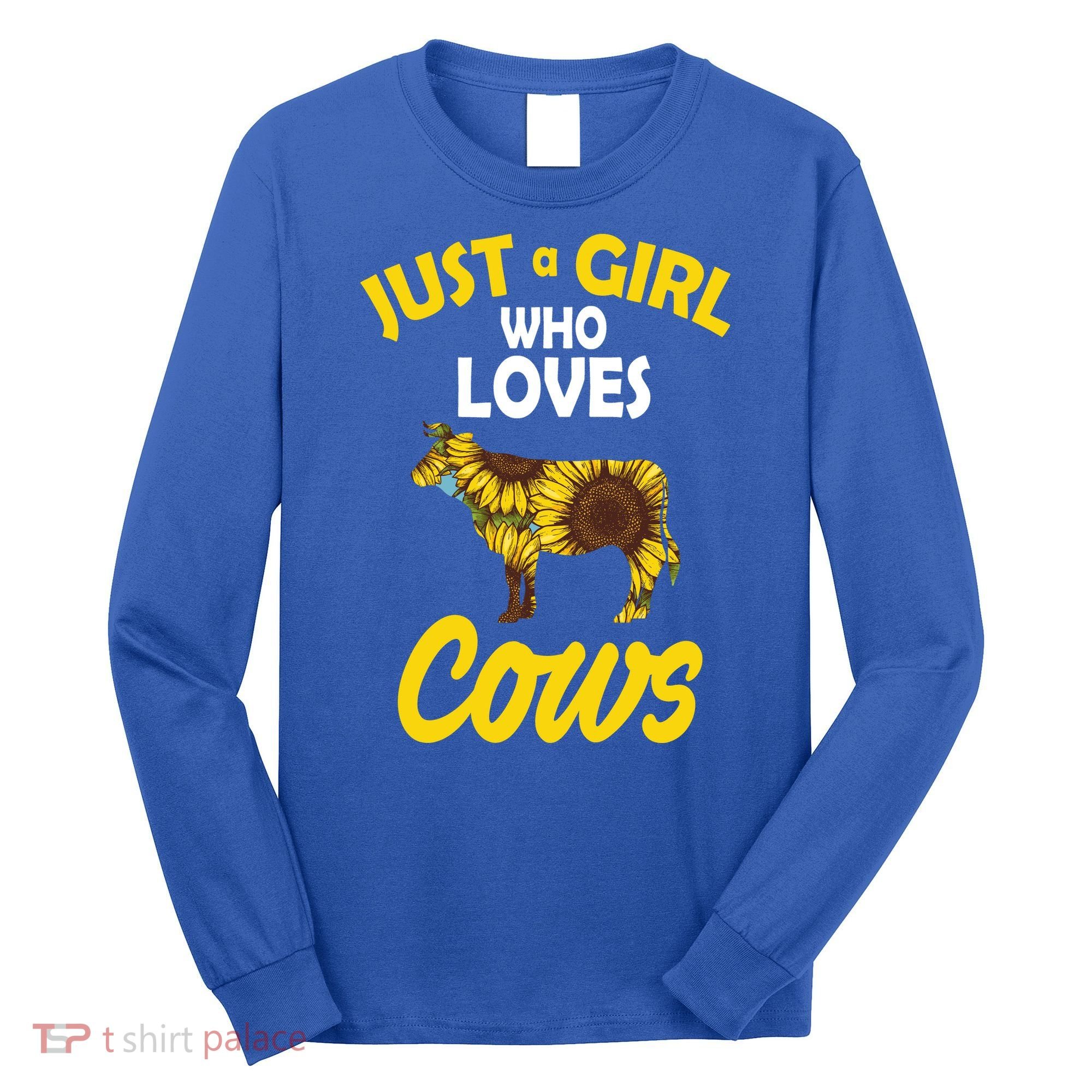 Just A Girl Who loves Cows Flowers Long Sleeve Shirt