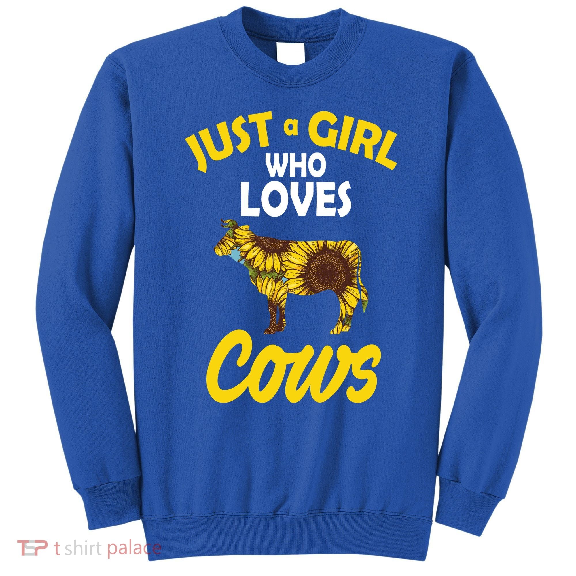 Just A Girl Who loves Cows Flowers Sweatshirt