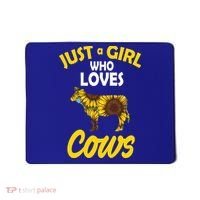 Just A Girl Who loves Cows Flowers Mousepad thumb 0