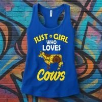 Just A Girl Who loves Cows Flowers Women's Tank Top thumb 3