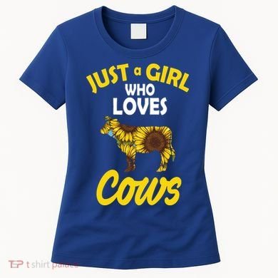 Just A Girl Who loves Cows Flowers Women's T-Shirt