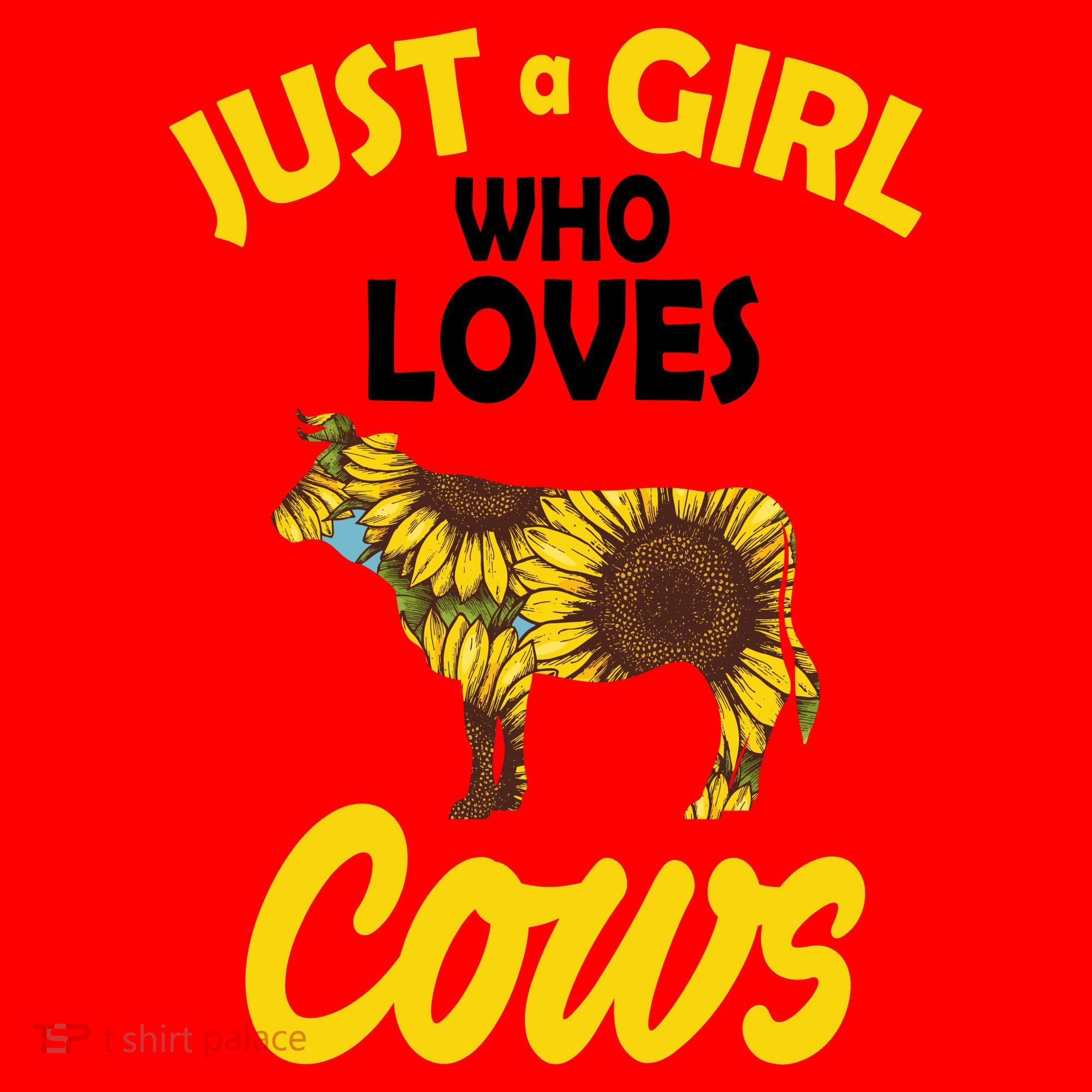 Just A Girl Who loves Cows Flowers Santa Hat