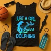 Just A Girl Who Loves Dolphins Tank Top thumb 4