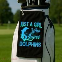 Just A Girl Who Loves Dolphins Golf Towel thumb 2