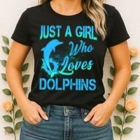 Just A Girl Who Loves Dolphins Women's T-Shirt thumb 2