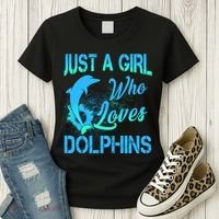 Just A Girl Who Loves Dolphins Women's T-Shirt thumb 3