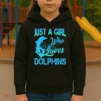 Just A Girl Who Loves Dolphins Kids Hoodie thumb 3