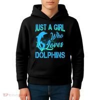 Just A Girl Who Loves Dolphins Kids Hoodie thumb 4