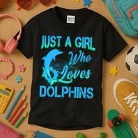Just A Girl Who Loves Dolphins Kids T-Shirt thumb 3