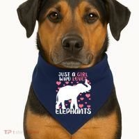 Just A Girl Who Loves Elephants USA-Made Doggie Bandana thumb 1