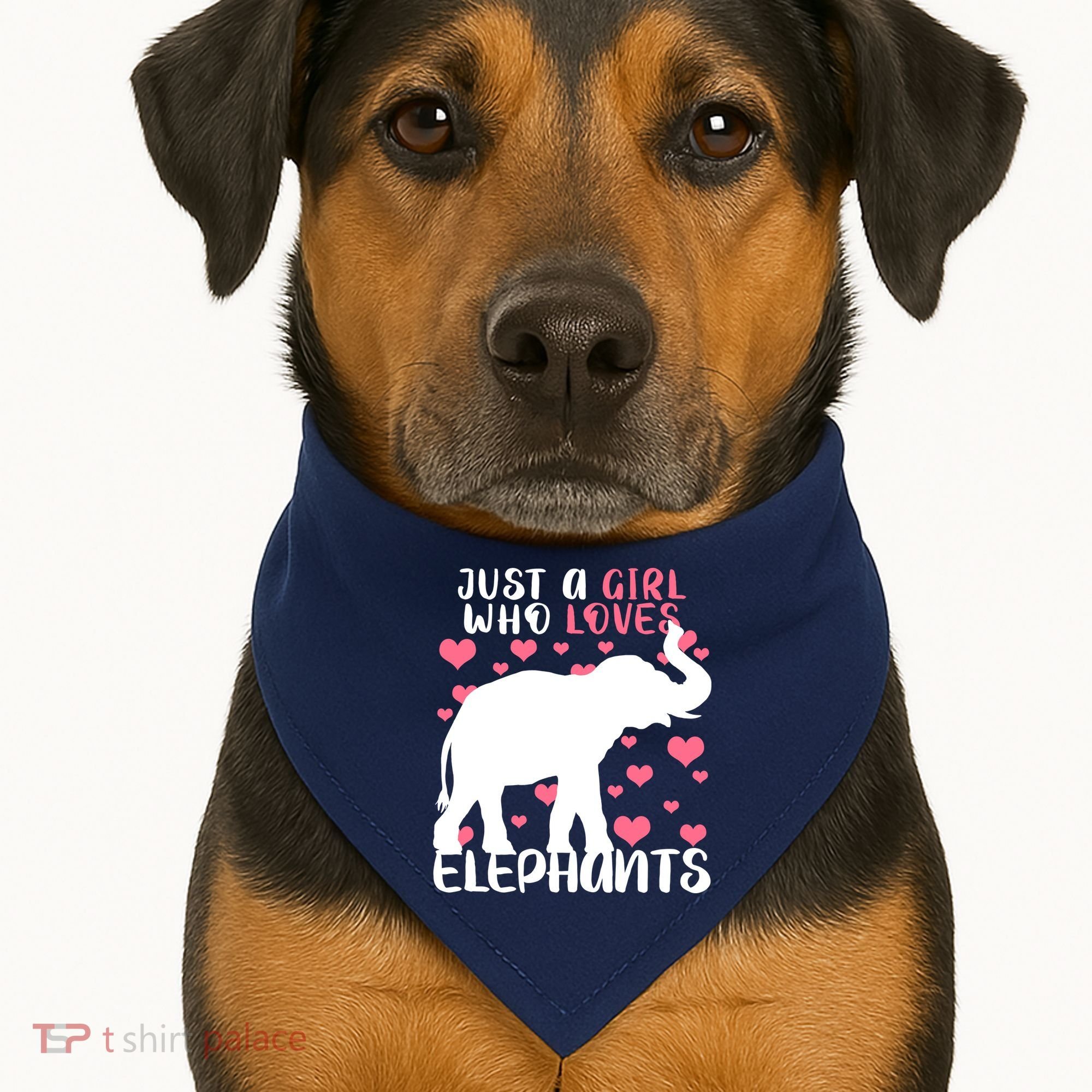 Just A Girl Who Loves Elephants USA-Made Doggie Bandana