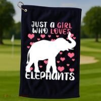 Just A Girl Who Loves Elephants Golf Towel thumb 1