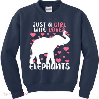 Just A Girl Who Loves Elephants Kids Sweatshirt