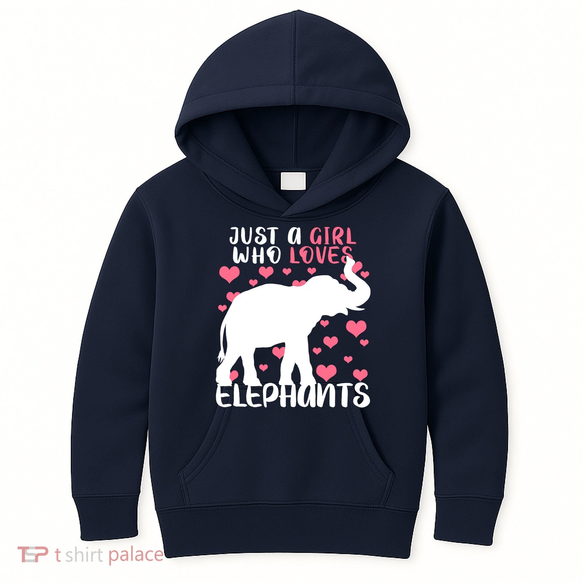 Just A Girl Who Loves Elephants Kids Hoodie