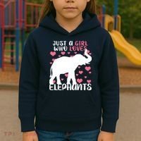 Just A Girl Who Loves Elephants Kids Hoodie thumb 3