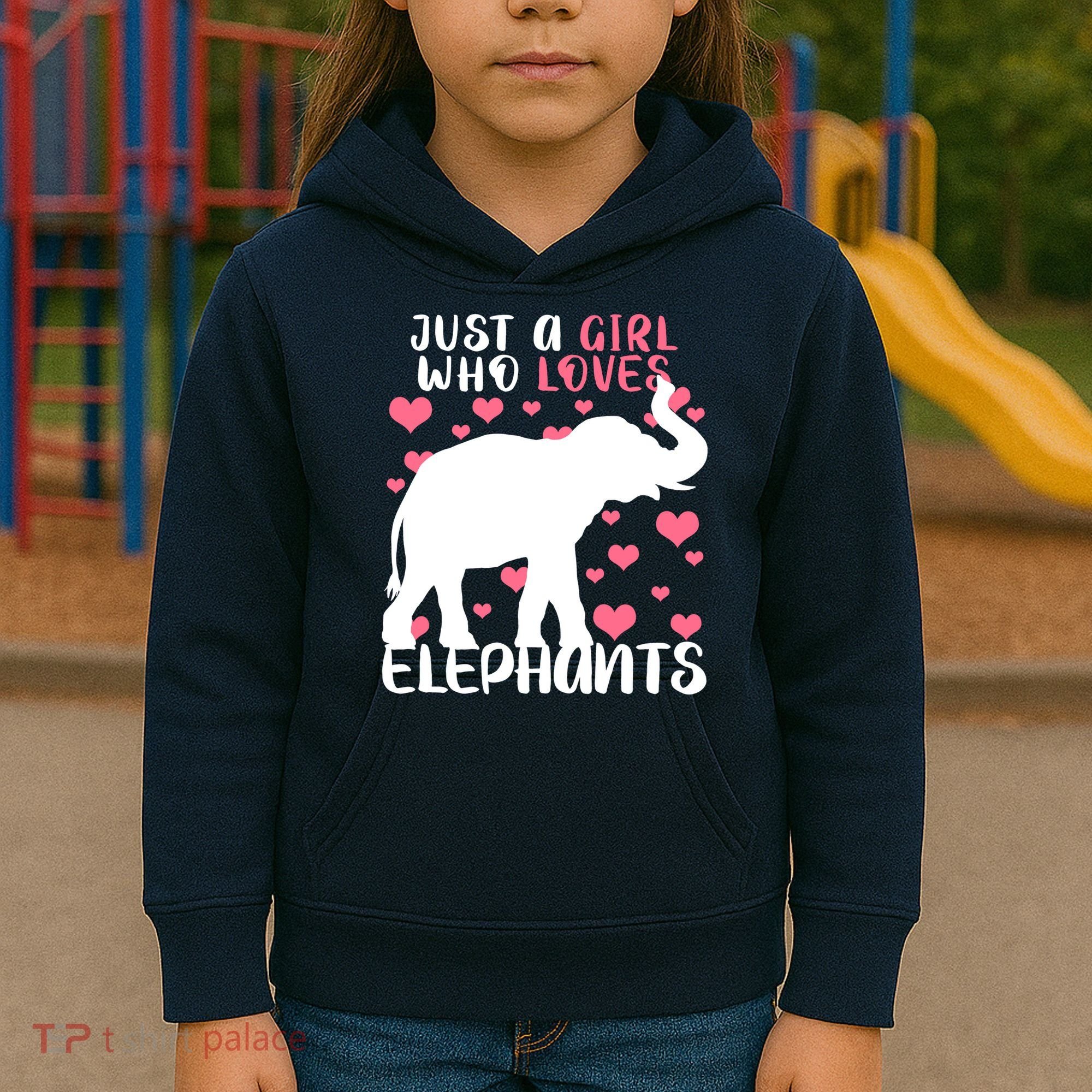 Just A Girl Who Loves Elephants Kids Hoodie