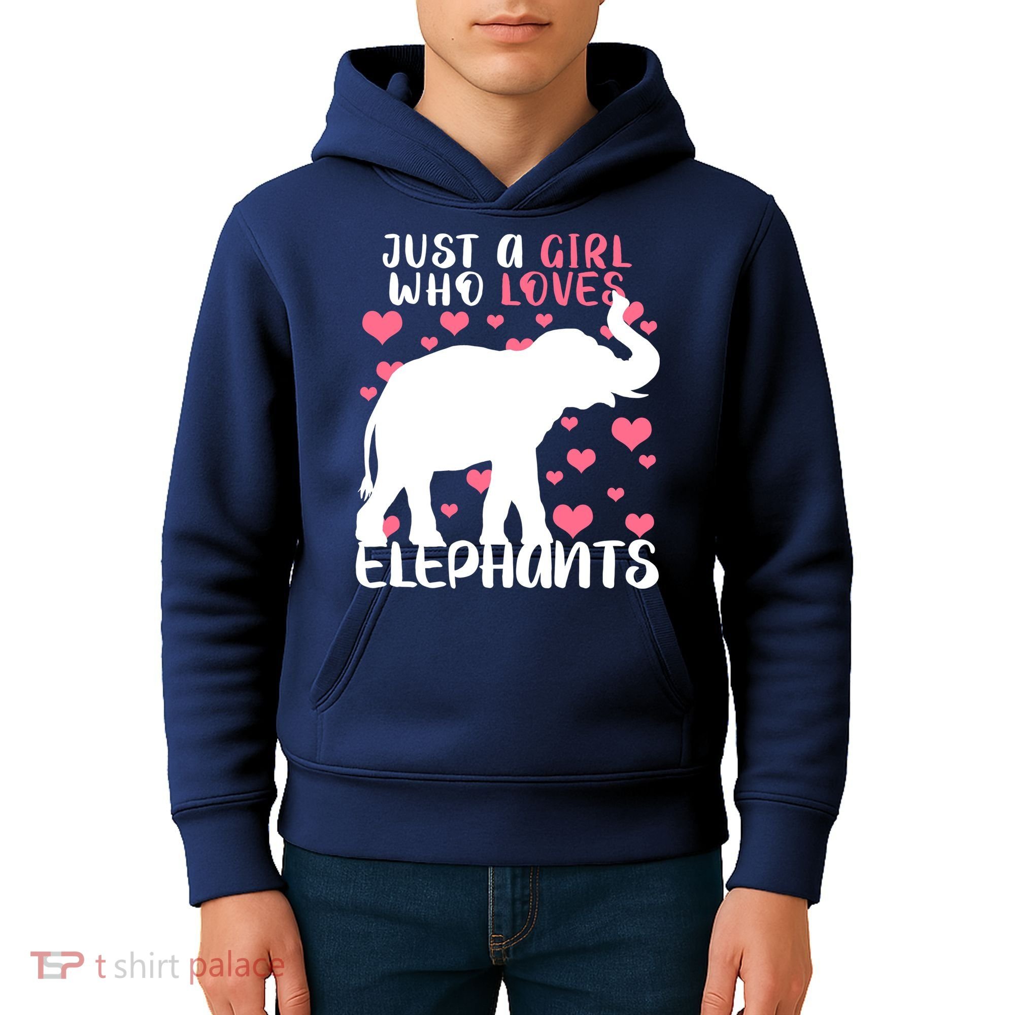 Just A Girl Who Loves Elephants Kids Hoodie