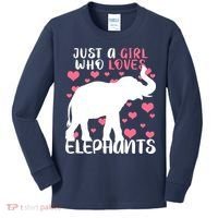 Just A Girl Who Loves Elephants Kids Long Sleeve Shirt thumb 0