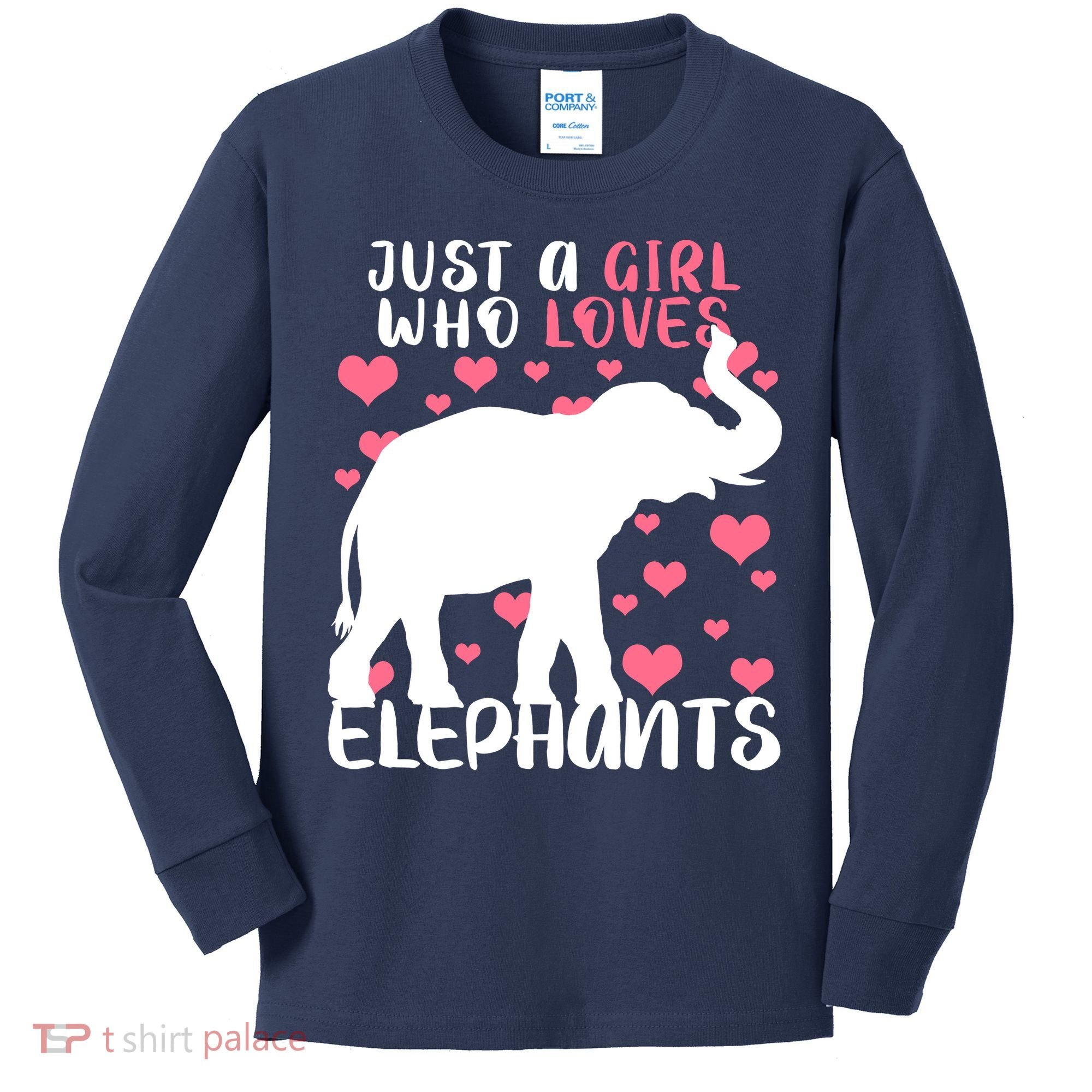 Just A Girl Who Loves Elephants Kids Long Sleeve Shirt
