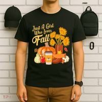 Just A Girl Who Loves Fall Autumn Lover T-Shirt thumb 6
