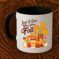 Just A Girl Who Loves Fall Autumn Lover Coffee Mug thumb 2