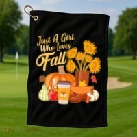Just A Girl Who Loves Fall Autumn Lover Golf Towel thumb 1