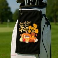 Just A Girl Who Loves Fall Autumn Lover Golf Towel thumb 2