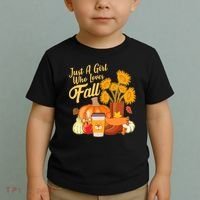 Just A Girl Who Loves Fall Autumn Lover Toddler T-Shirt thumb 2