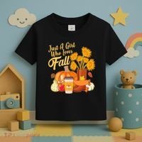 Just A Girl Who Loves Fall Autumn Lover Toddler T-Shirt thumb 3