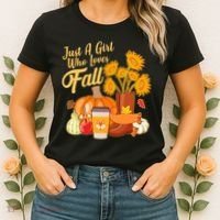 Just A Girl Who Loves Fall Autumn Lover Women's T-Shirt thumb 2