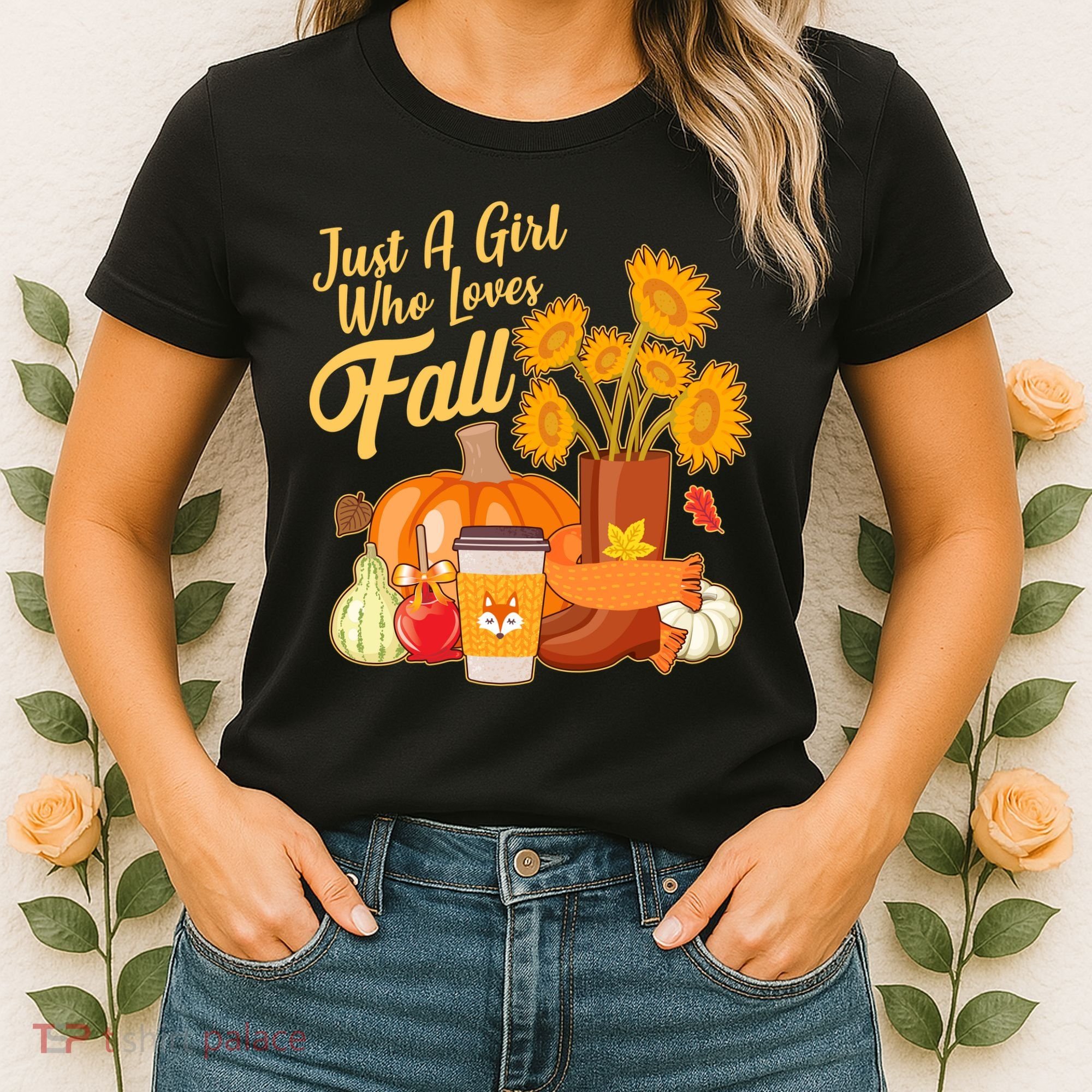 Just A Girl Who Loves Fall Autumn Lover Women's T-Shirt