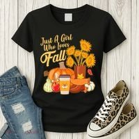 Just A Girl Who Loves Fall Autumn Lover Women's T-Shirt thumb 3