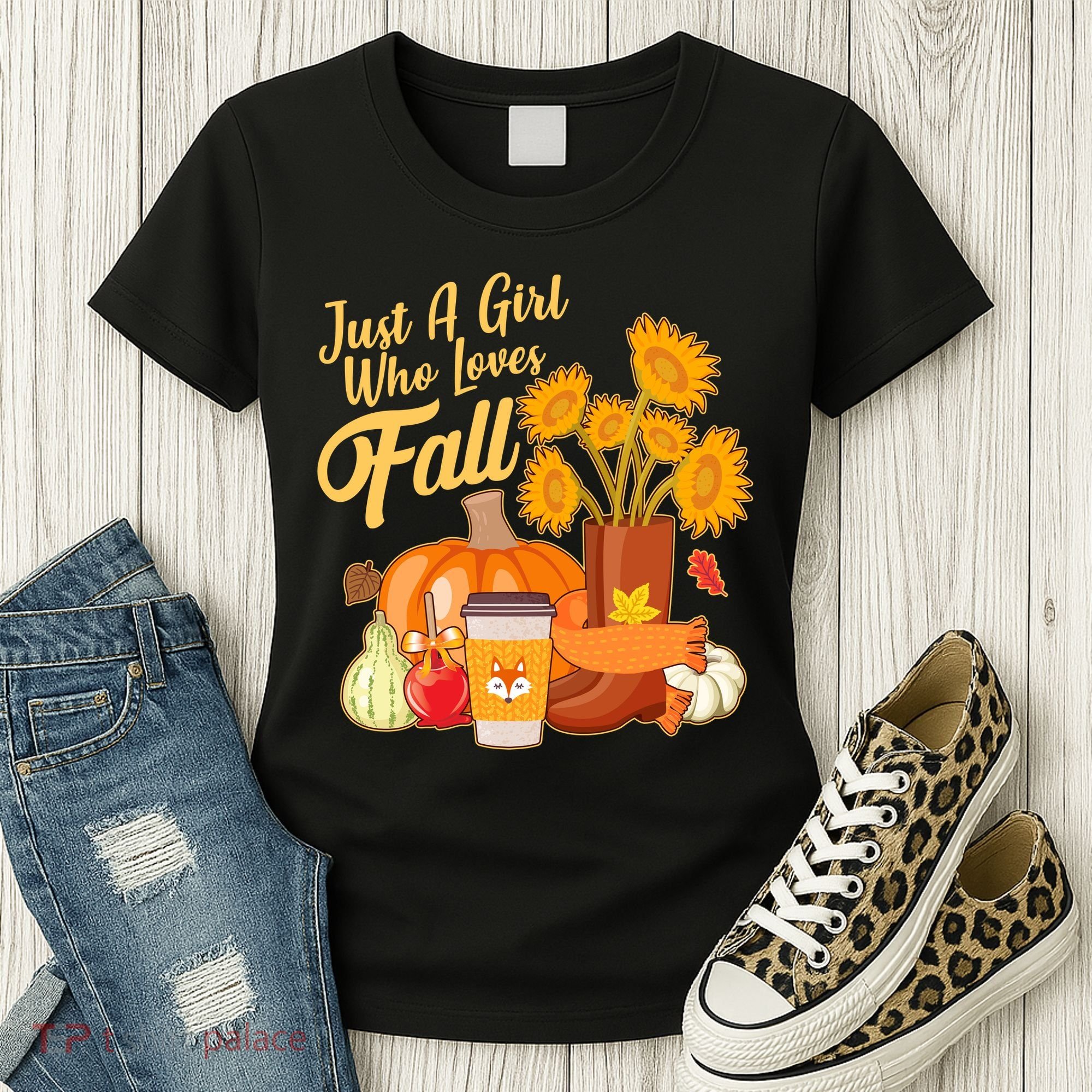 Just A Girl Who Loves Fall Autumn Lover Women's T-Shirt