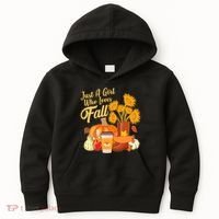 Just A Girl Who Loves Fall Autumn Lover Kids Hoodie thumb 0
