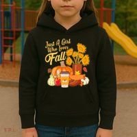 Just A Girl Who Loves Fall Autumn Lover Kids Hoodie thumb 3