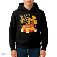 Just A Girl Who Loves Fall Autumn Lover Kids Hoodie thumb 4
