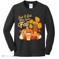 Just A Girl Who Loves Fall Autumn Lover Kids Long Sleeve Shirt thumb 0
